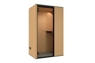 1 persoons belhokje met ventilatie en ledverlichting, om te kunnen bellen zonder collega's te storen.